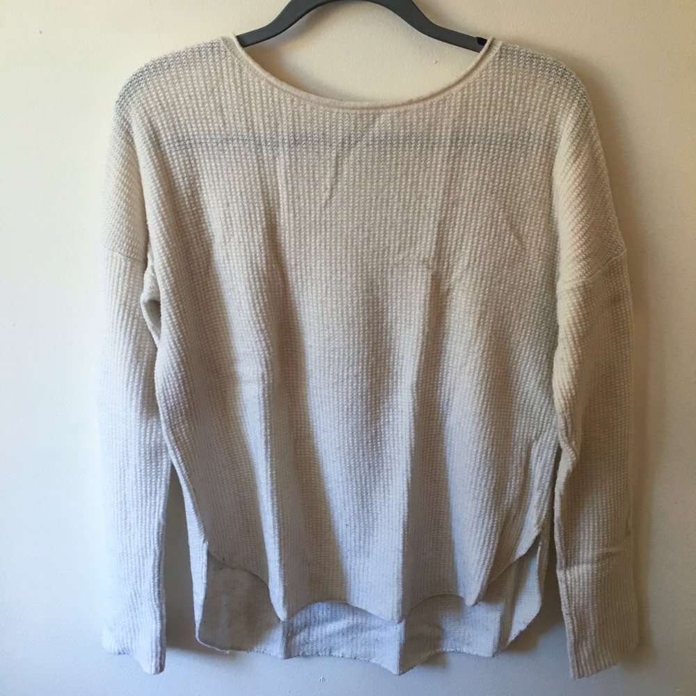 Gap Scoop Neck Cream Basic Knit Sweater